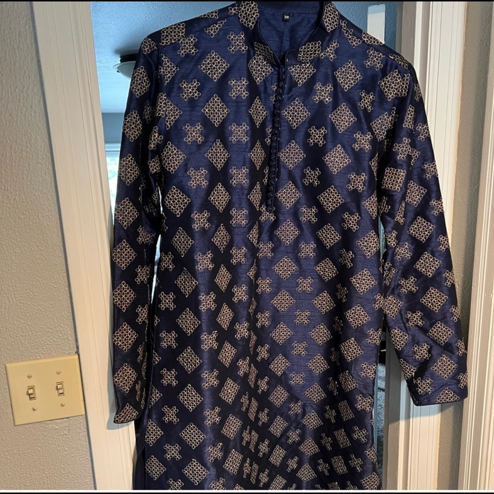Navy and gold men’s Kurta